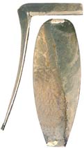 Early Wide Buttplate, sand cast nickel silver

Overall length 5-3/8", width 1-15/16", comb 2-5/8"